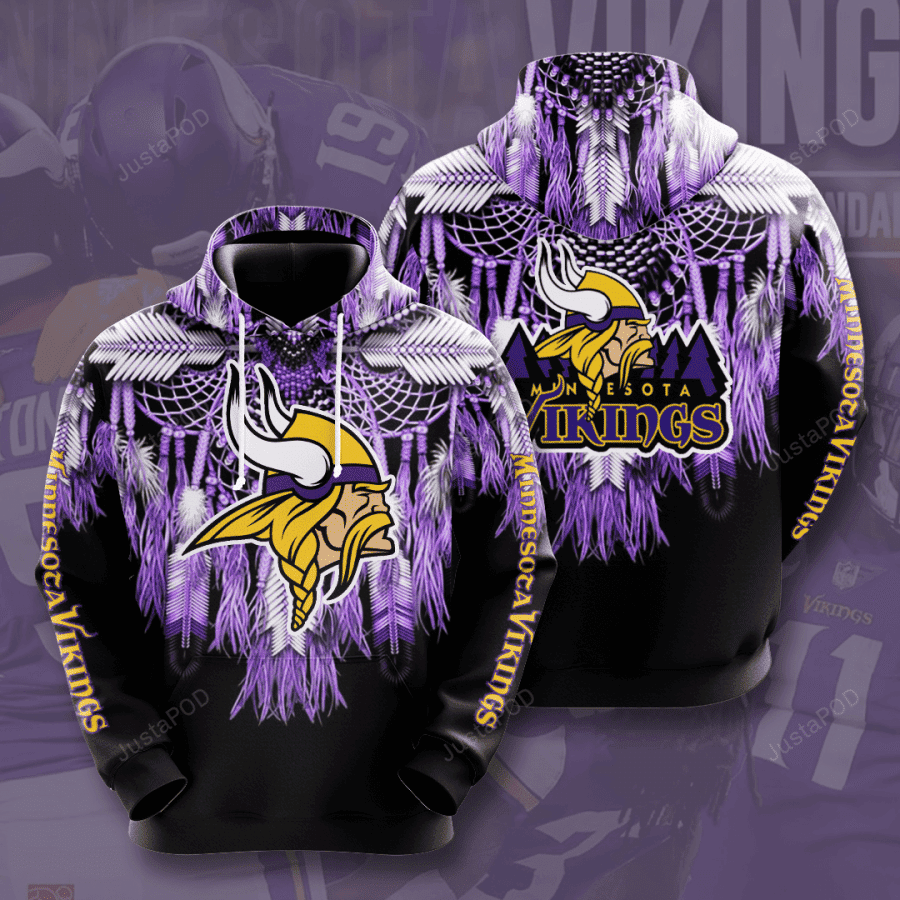 Minnesota Vikings Native 3D All Over Print Hoodie & Zip Hoodie