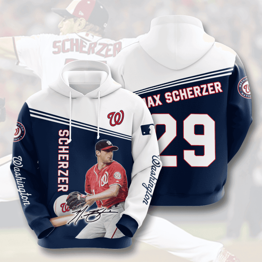 WASHINGTON NATIONALS Max Scherzer 3D All Over Print Hoodie & Zip Hoodie