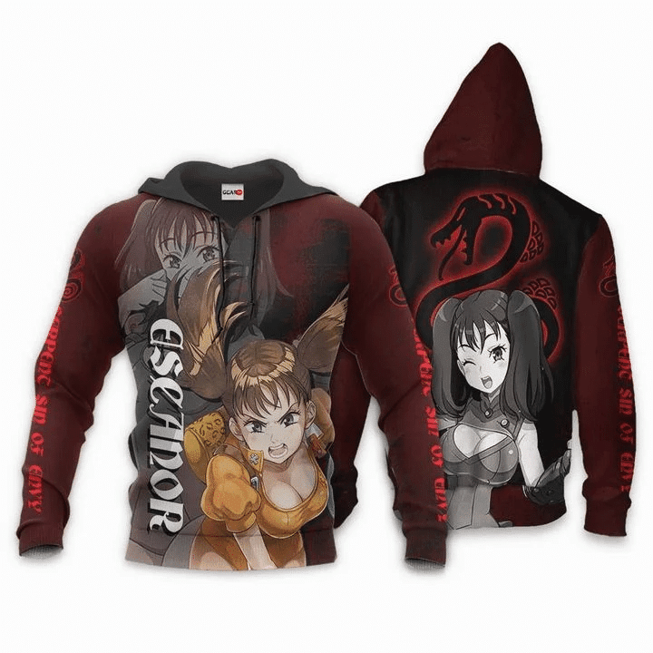 Diane Seven Deadly Sins Serpent Sin Of Envy 3d Hoodie Zip Hoodie