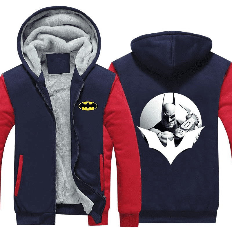 Batman Holding Weapon Super Cool Actor Print Dc Comics 1k230   Cartoon Graphic Outfits Aop Fleece Jacket