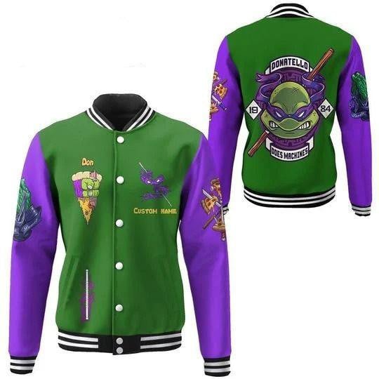 Custom Name Donatello Does Machines Teenage Mutant Ninja Turtles Baseball Jacket