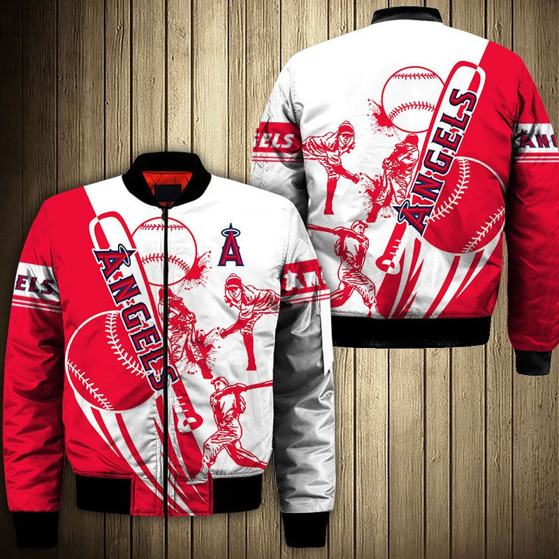 Los Angeles Angels Red White Bomber Jacket