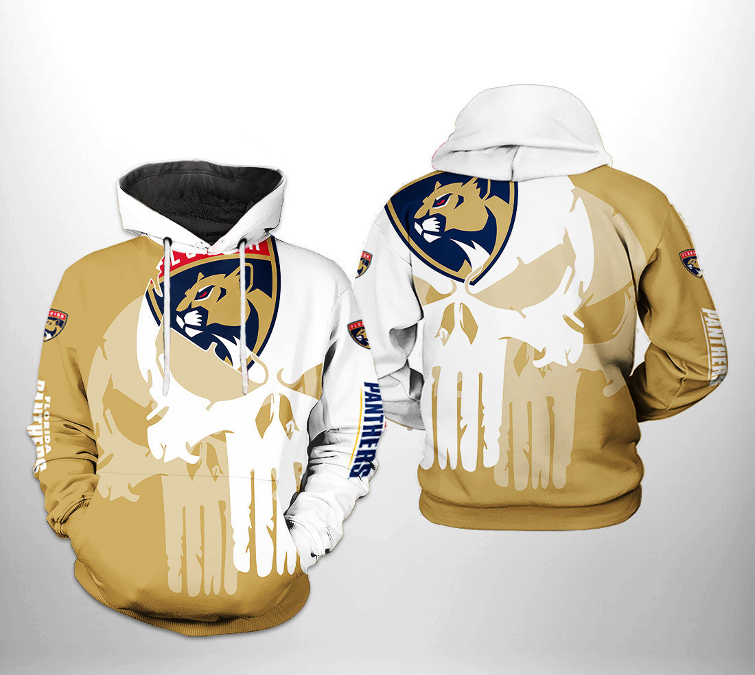 Florida Panthers Team Skull 3D All Over Print Hoodie & Zip Hoodie