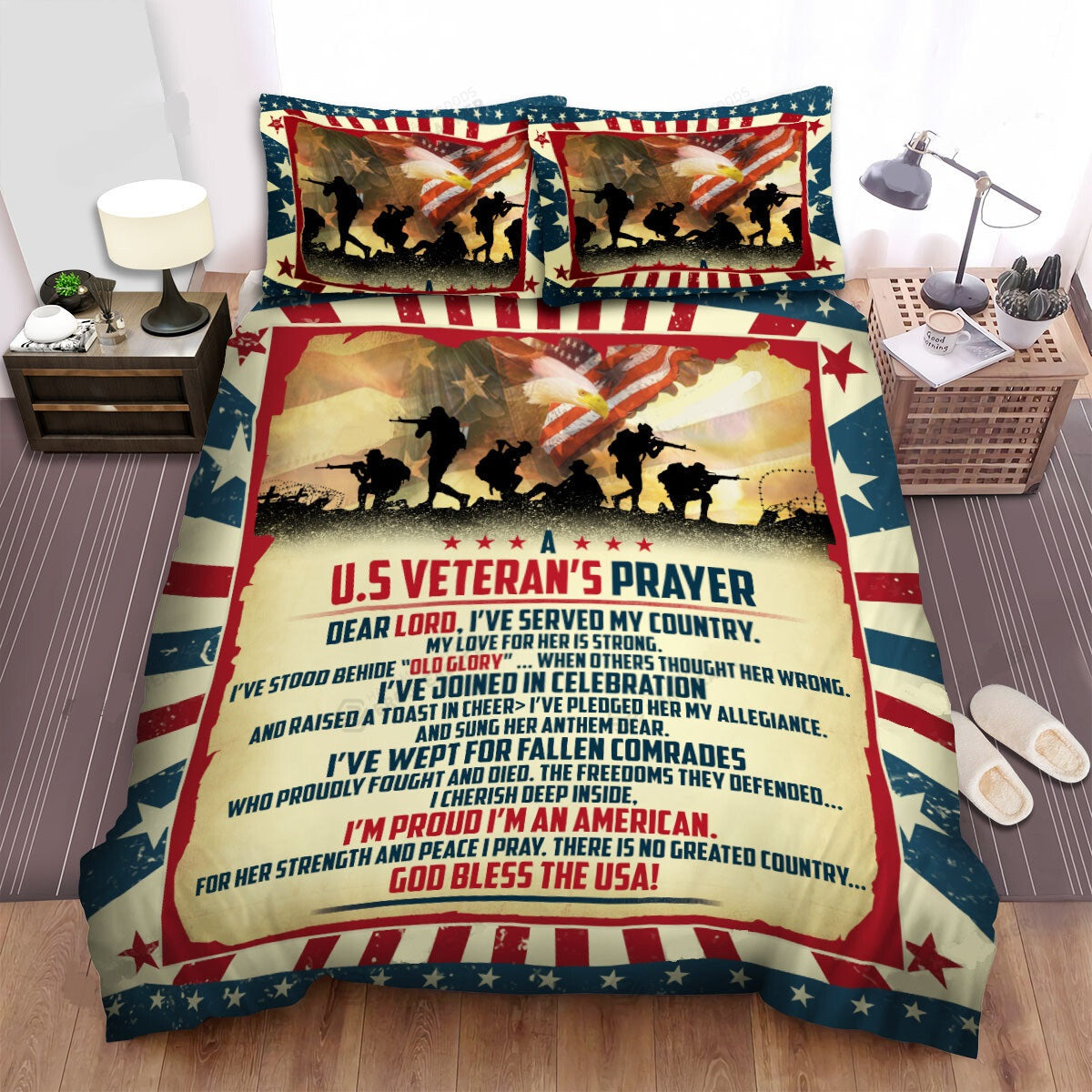 Veteran Bedding Set A US Veteran’s Prayer God Bless The USA Duvet Covers