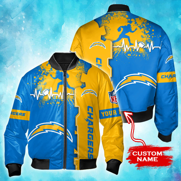 Los Angeles Chargers Personalized Thick Bomber Jacket CSBBT159
