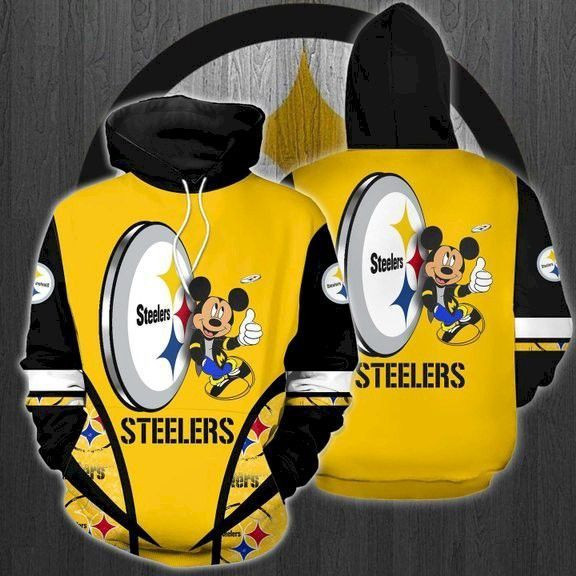 Steeler Mickey Mouse 3D All Over Print Hoodie & Zip Hoodie