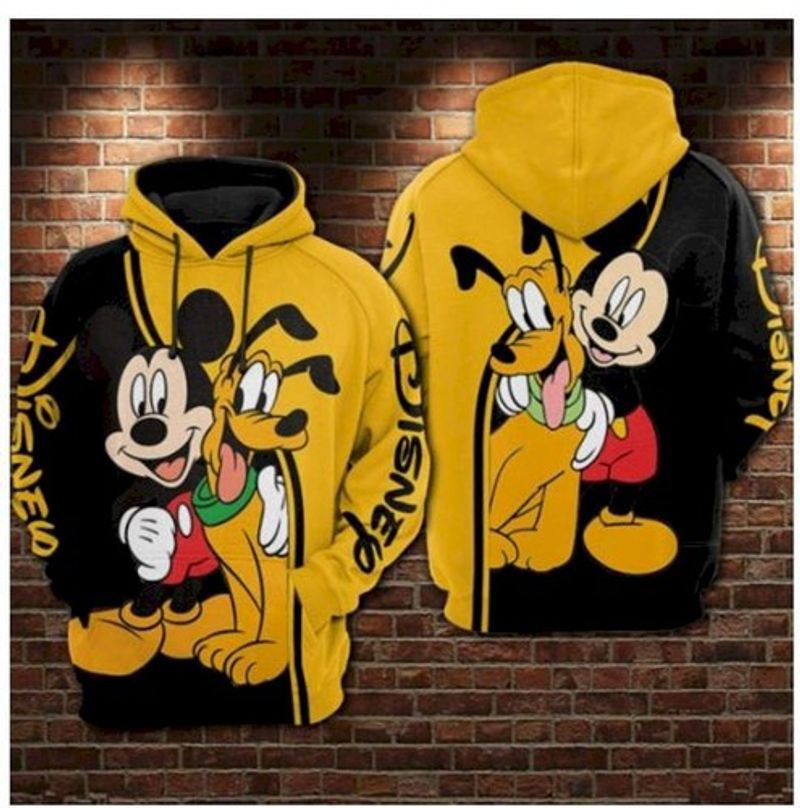 Mickey Mouse And Pluto 3d Hoodie