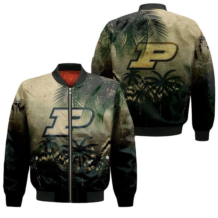 Purdue Boilermakers Coconut Tree Tropical Bomber Jacket