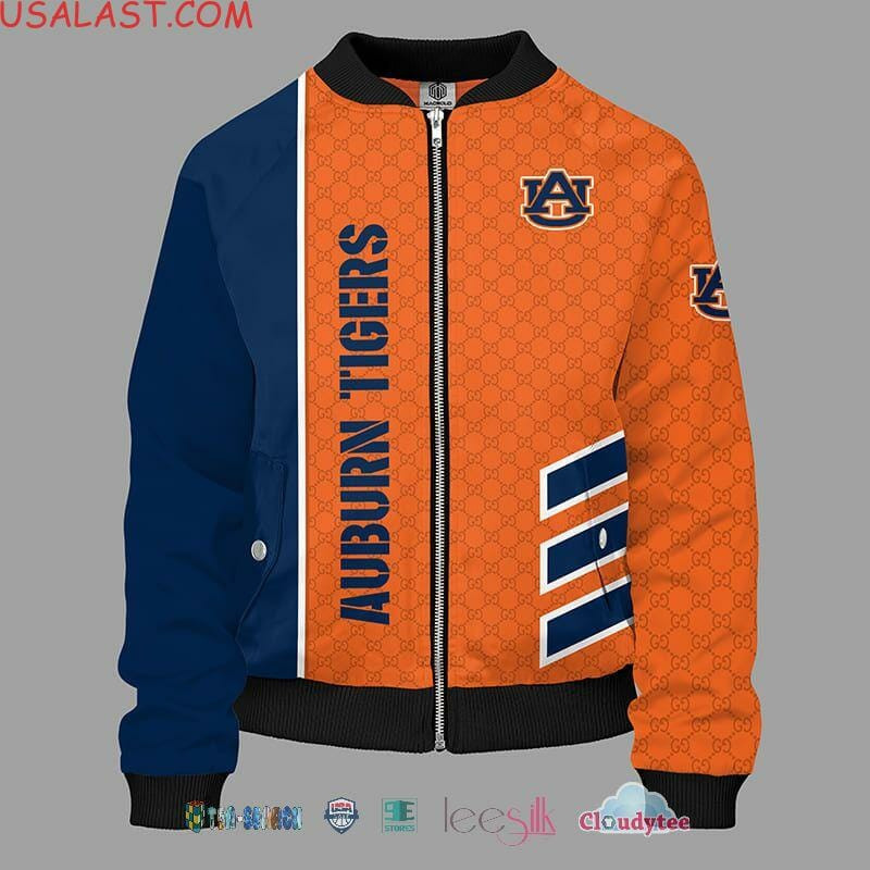 Auburn Tigers Orange Navy Blue Bomber Jacket