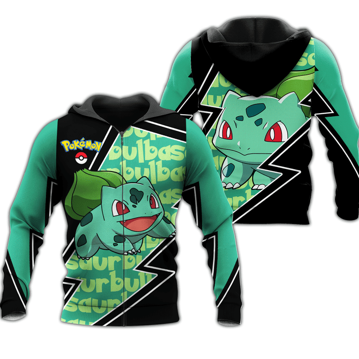Bulbasaur Pokemon 3d Hoodie Zip Hoodie