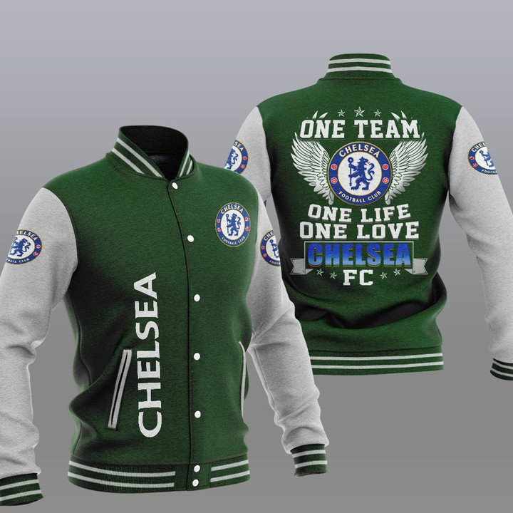 Chelsea FC Green One Team Baseball Jacket