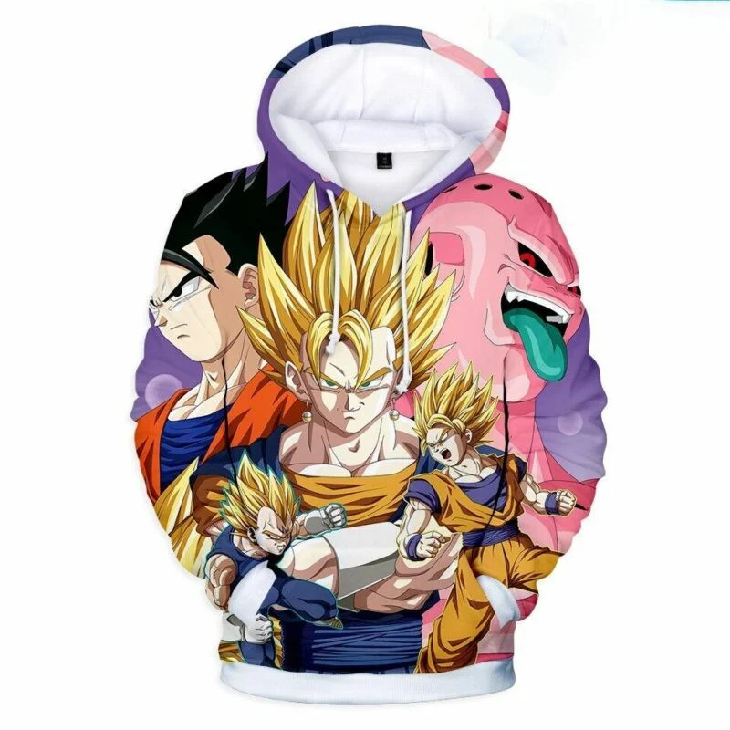 Goku Cartoon Dragon Ball 5 Over Print 3d Hoodie Zip Hoodie