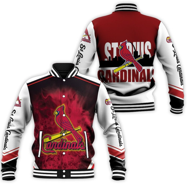 St. Louis Cardinals Red Smoke Pattern For Fan Baseball Jacket