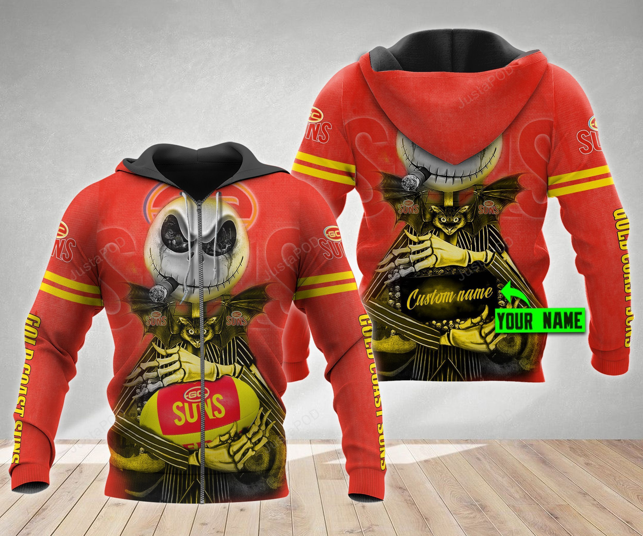 Personalized Gold Coast Suns 3D All Over Print Hoodie & Zip Hoodie