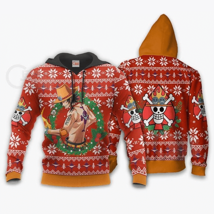 Portgas Ace Ugly Christmas One Piece 3d Hoodie Zip Hoodie