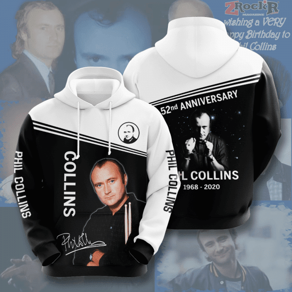 Phil Collins 52th Anniversary 1968 2020 Signature Design Gift For Fan Custom 3d Hoodie All Over Printed Hoodie