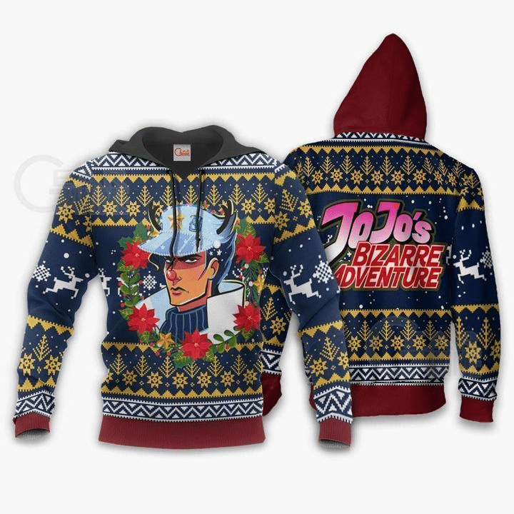 Jotaro Kujo Ugly Christmas Jojo's 3d Hoodie Zip Hoodie
