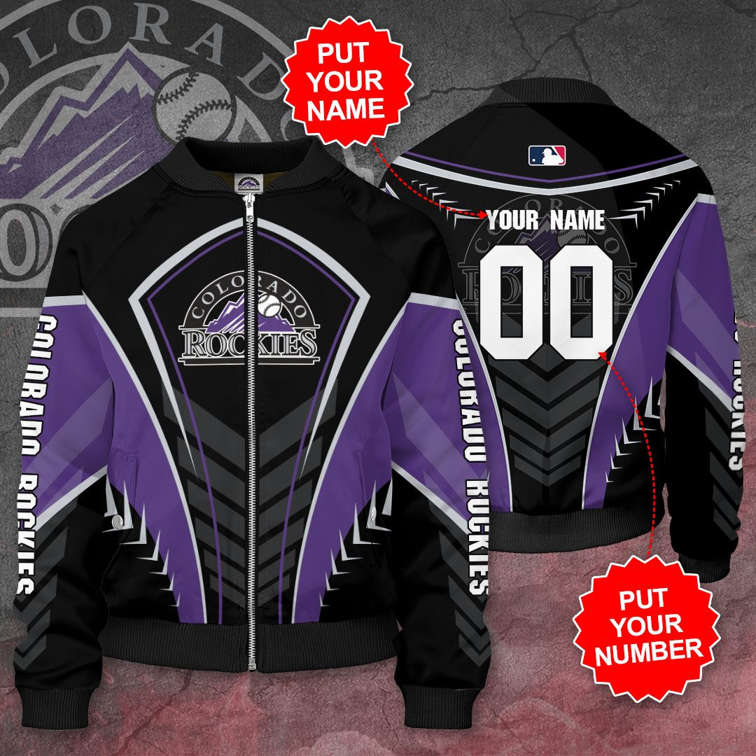 Colorado Rockies Custom Name Number Bomber Jacket V8