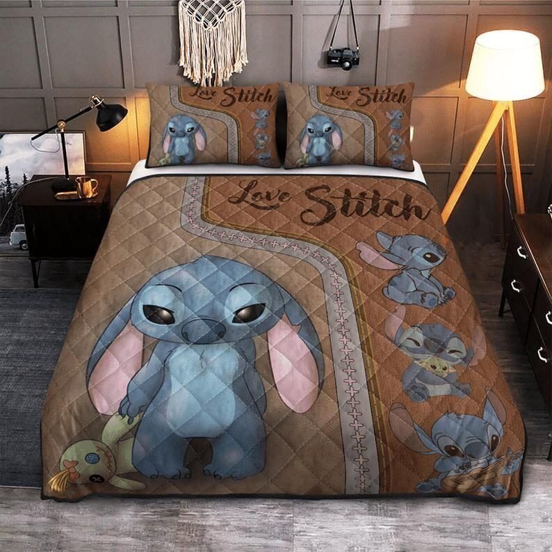 Lilo And Stitch Bedding Set Love Stitch And His Doll Graphic Duvet Covers