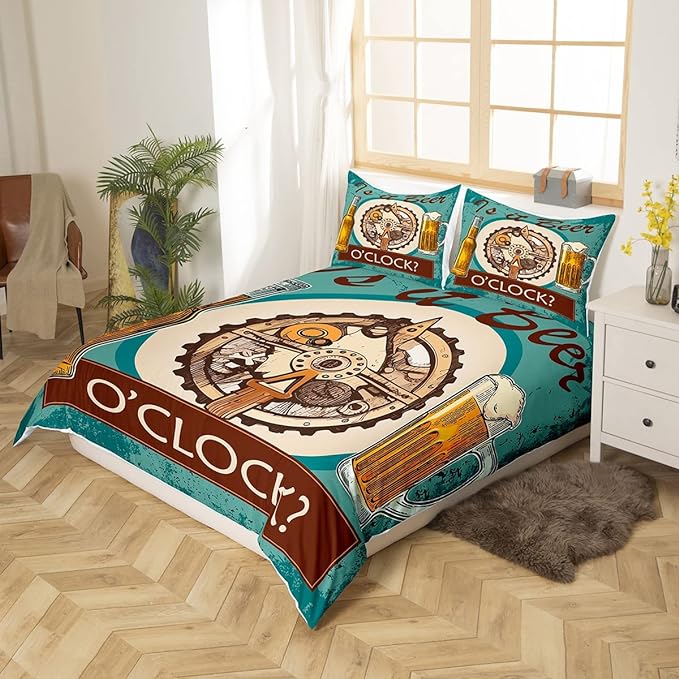 Beer Bedding Set Is It Beer O Clock Bottle And Mug Duvet Covers