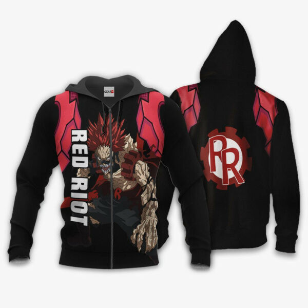 Eijiro Kirishima Anime My Hero Academia 2k22 Cartoon Graphic Outfits Aop 3d Hoodie Zip Hoodie 170