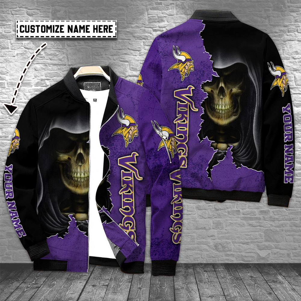 Minnesota Vikings Personalized Bomber Jacket BG562