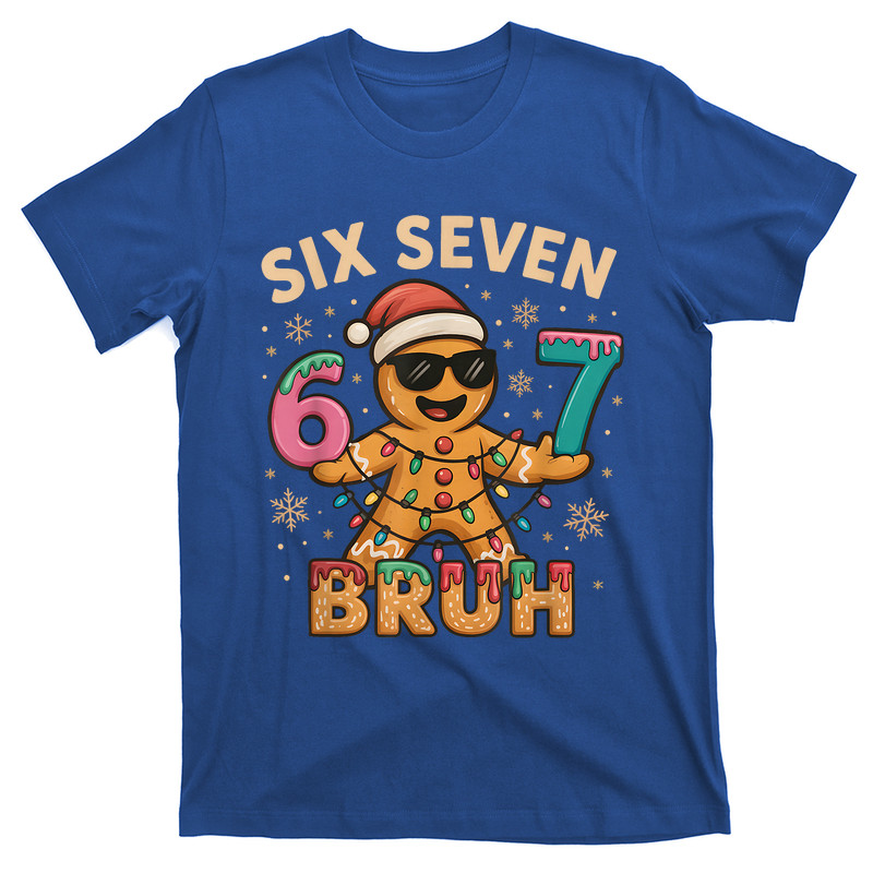 Bruh 67 Christmas Six Seven Gingerbreadman Boys 67 Christmas T-Shirt