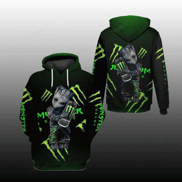Groot Monster Energy Racing Team Car 3d Zip Hoodie Hoodie Ii0 1576