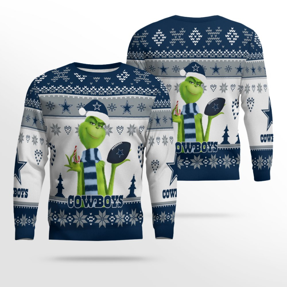2025 Cowboys Grin Football Christmas Ugly Sweater