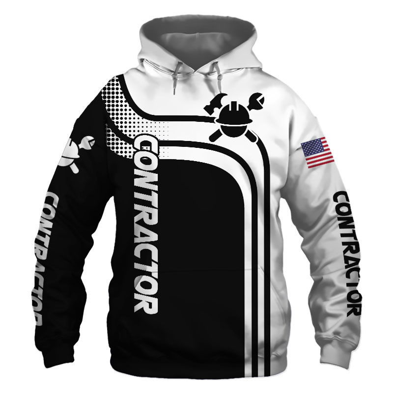 Contractor Black US Flag 3D All Over Print Hoodie & Zip Hoodie