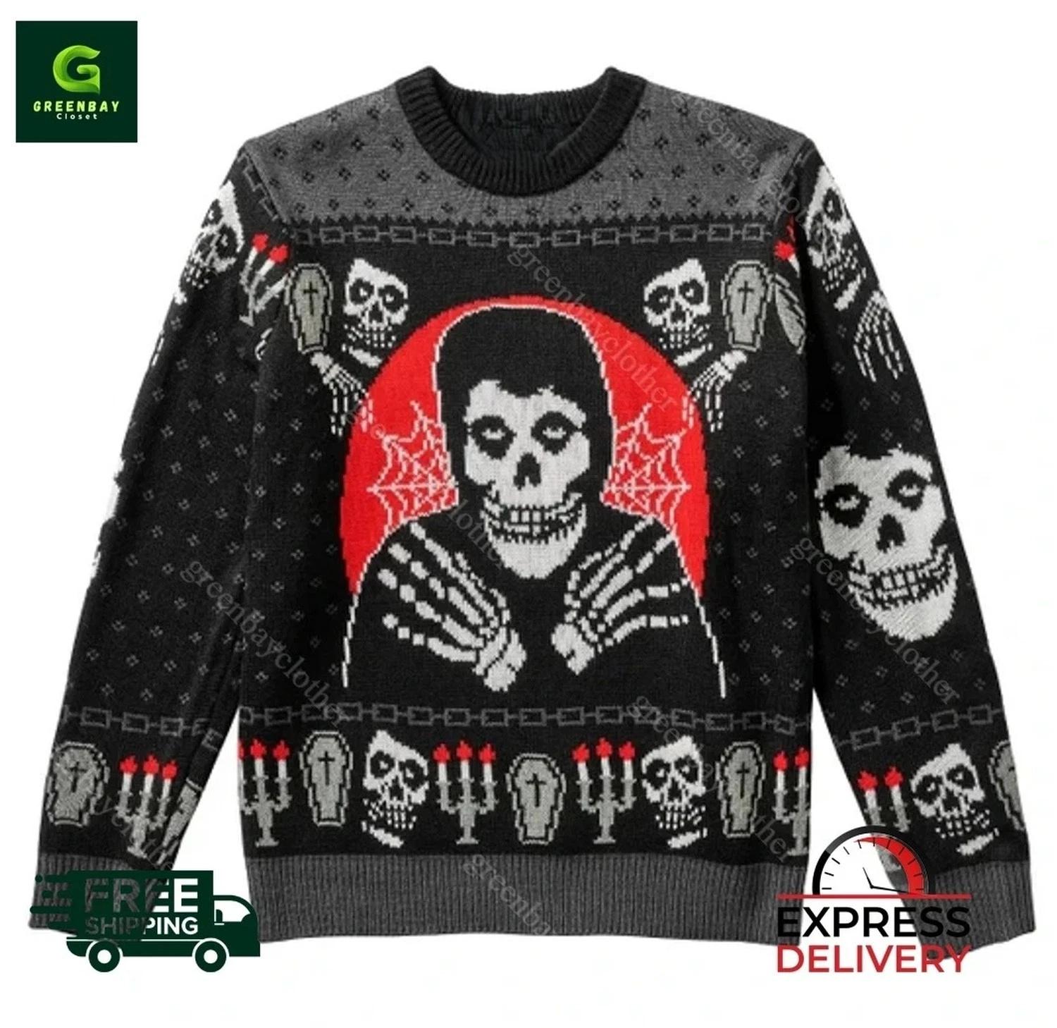 Misfits Skeleton Ugly Christmas Sweater