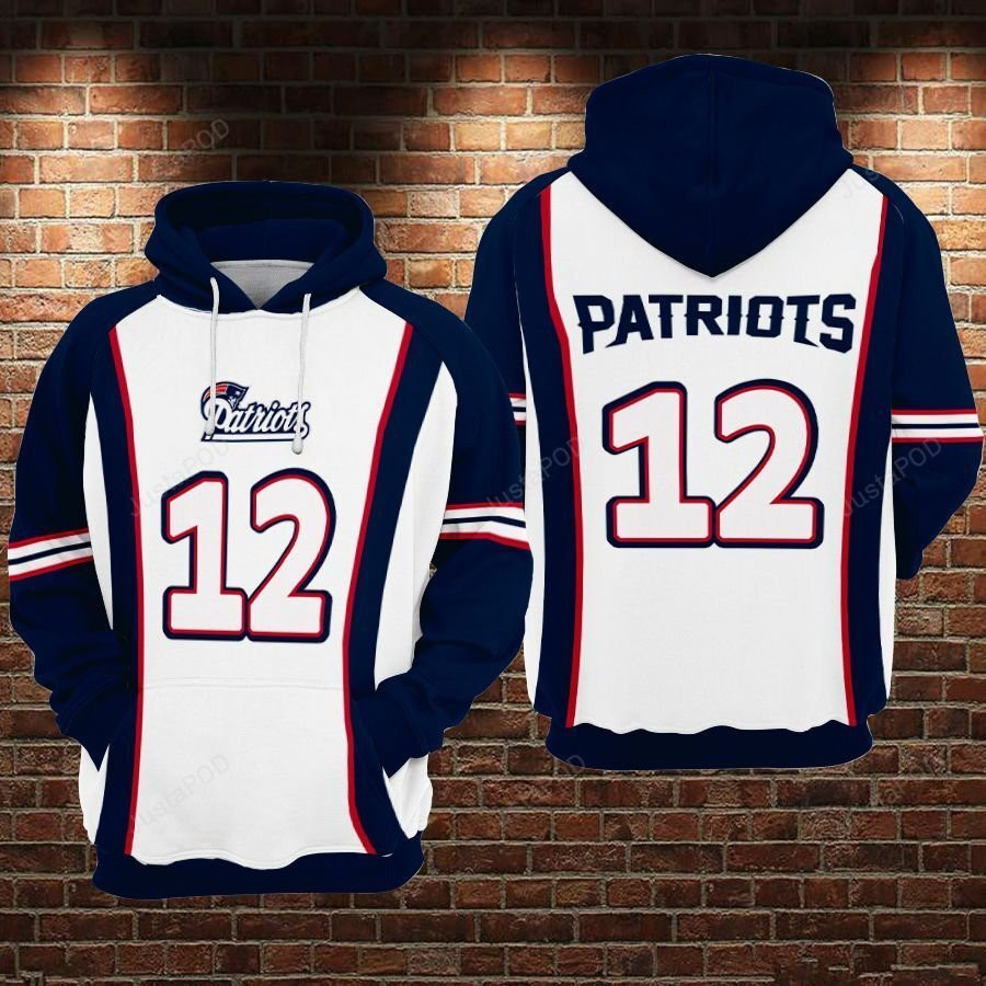 New England Patriots Football Blue White 3D All Over Print Hoodie & Zip Hoodie