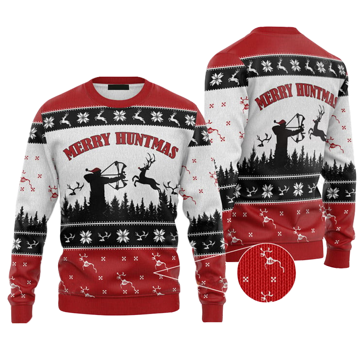 Merry Huntmas Hunting Ugly Christmas Sweater 2025