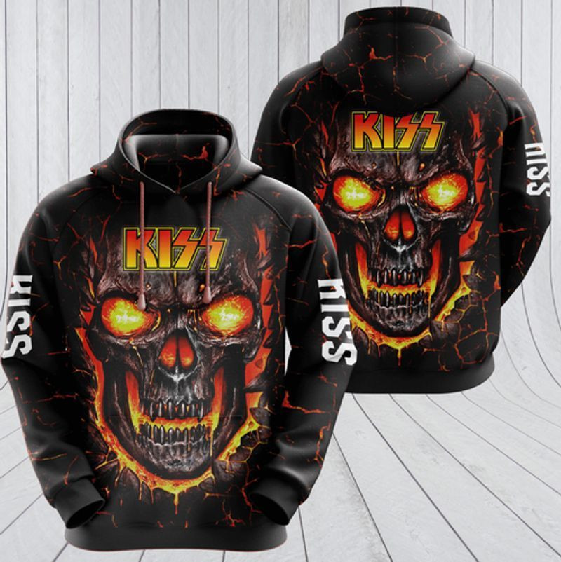Kiss Rock Band Skull Black 3d Hoodie Zip Hoodie
