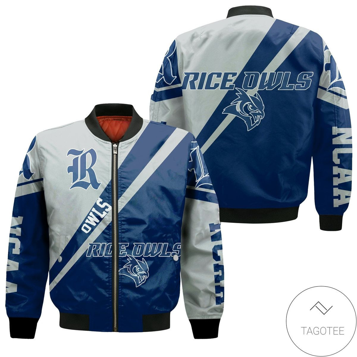 Rice Owls Cross Style Bomber Jacket