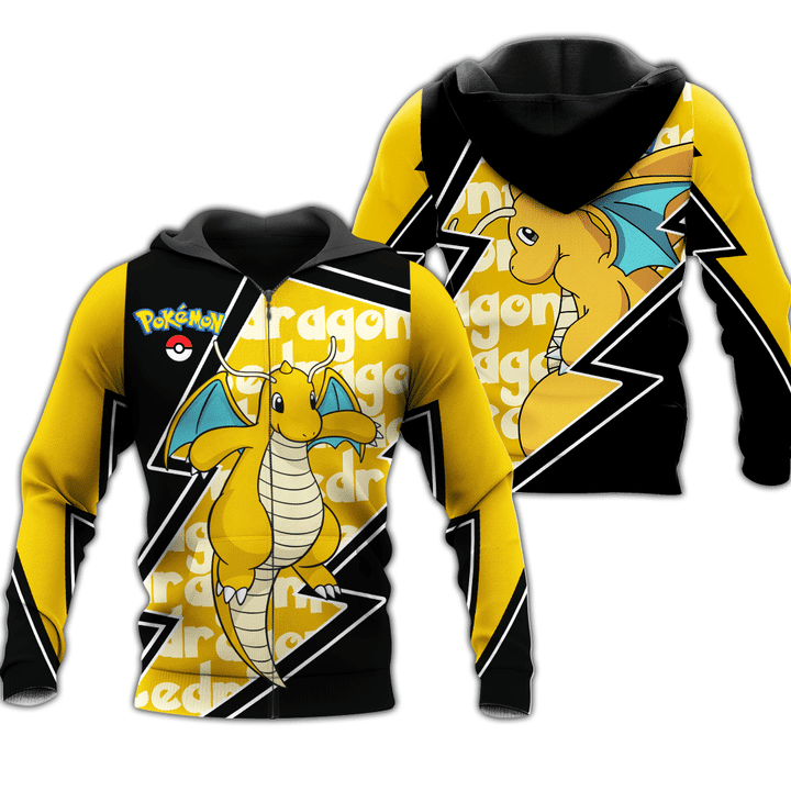 Dragonite Pokemon 3d Hoodie Zip Hoodie