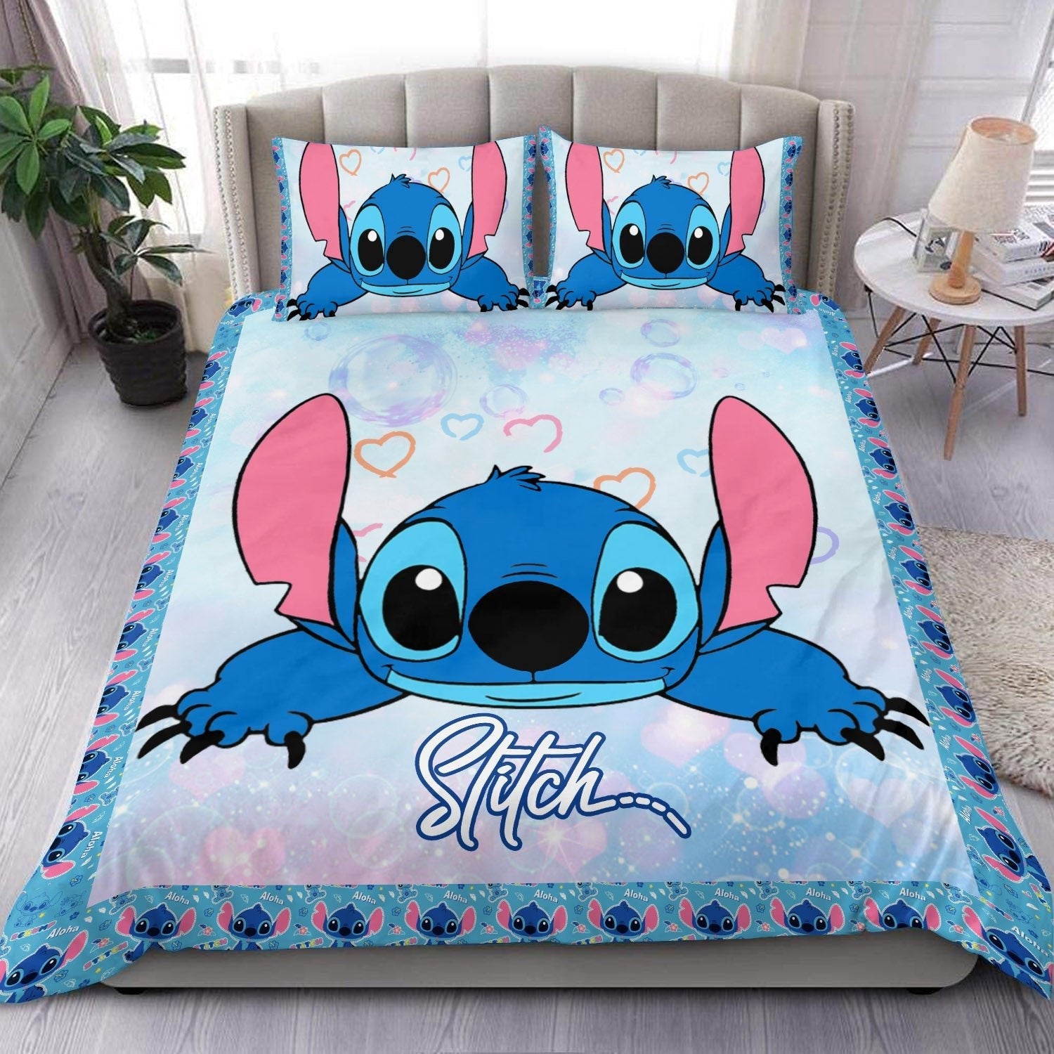 Lilo And Stitch Bedding Set Stitch Graphic Pattern Duvet Covers
