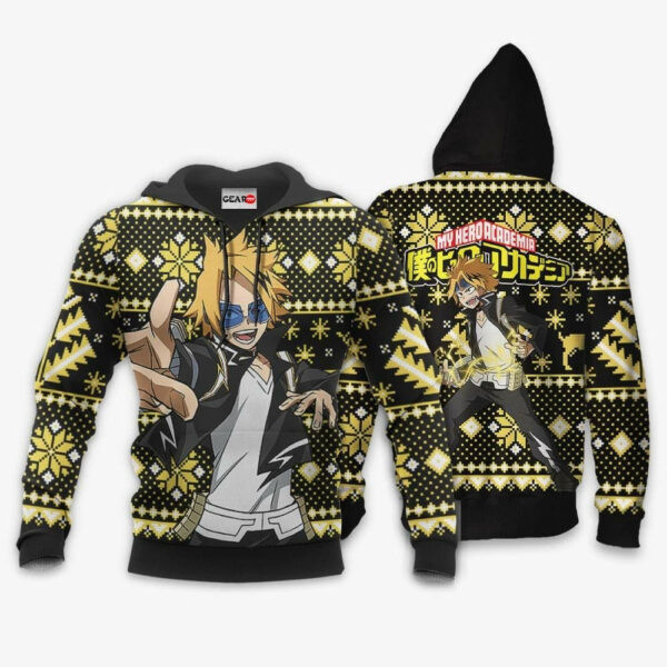 Denki Kaminari Ugly Christmas Sweater Anime My Hero Academia 2k43 Cartoon Graphic Outfits Aop 3d Hoodie Zip Hoodie 1611