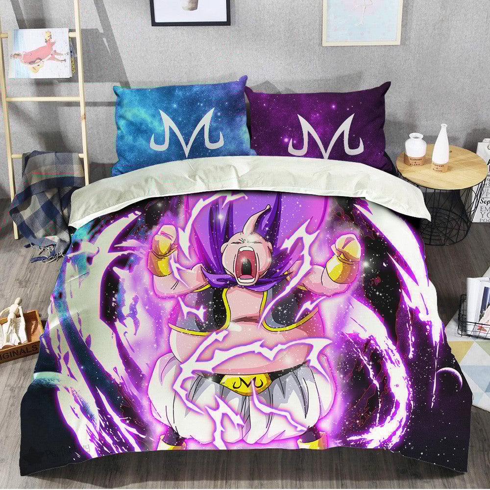Dragon Ball Bedding Set Majin Buu Fat Powerful Duvet Covers Blue