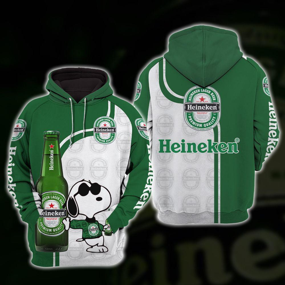 Snoopy Heineken 3d All Over Print Hoodie