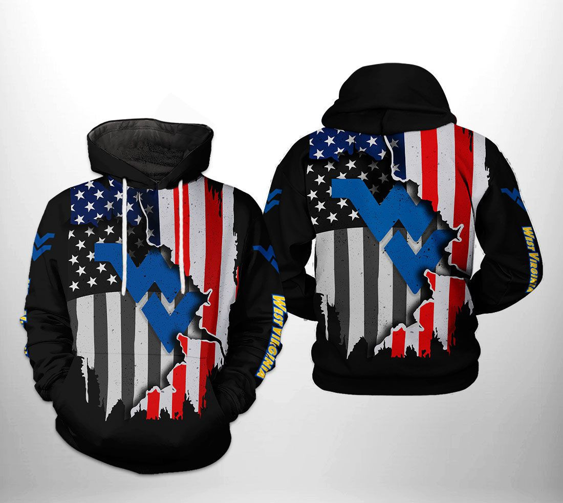 West Virginia Mountaineer US Flag 3D All Over Print Hoodie & Zip Hoodie