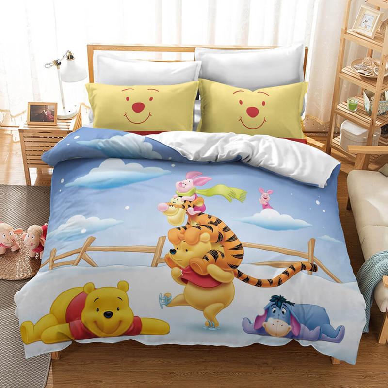 WTP Bedding Set DN Pooh And Friends Playing In The Snow Duvet Covers