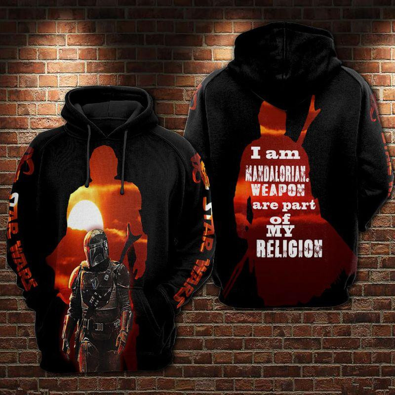 Star Wars The Mandalorian I Am Mandalorian Weapon Are Part Of My Religion All Over Print Hoodie