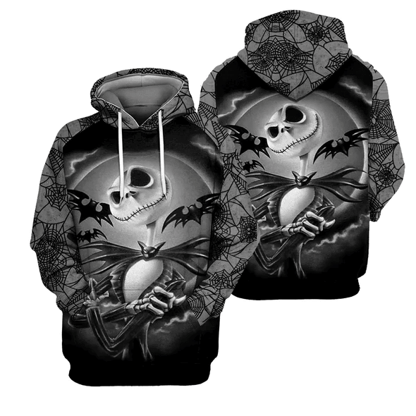 Jack Skellington The Nightmare Before Christmas 77 Cartoon Graphic Outfits Aop Hoodie, Zip Hoodie 968