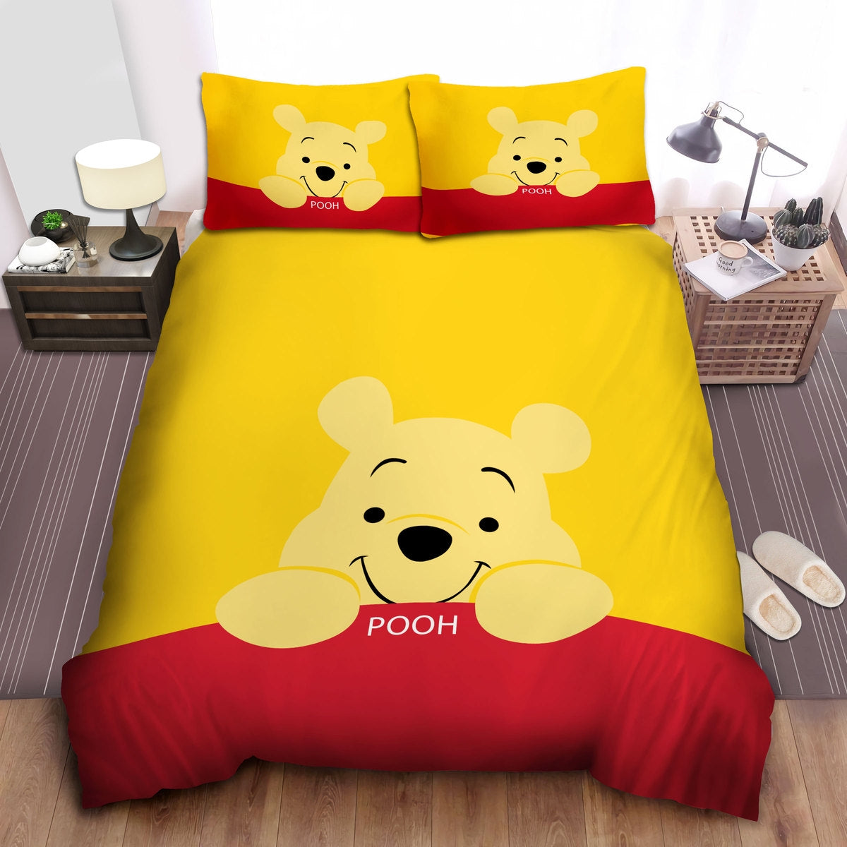 WTP Bedding Set DN Pooh Face And Color Duvet Covers Yellow