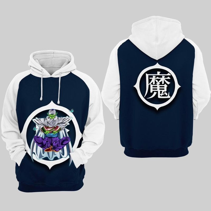 Dragon's Ball Piccolo Blue & White Over Print 3d Hoodie Zip Hoodie
