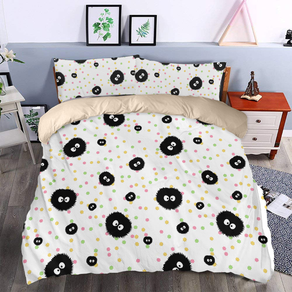 SGhibli Bedding Set Spirited Away Soot Sprites Pattern Duvet Covers