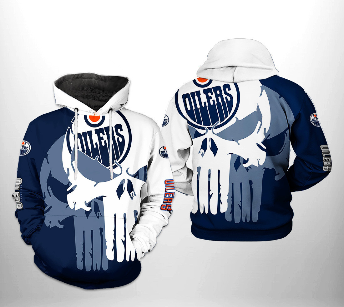 Edmonton Oilers Team Skull 3D All Over Print Hoodie & Zip Hoodie