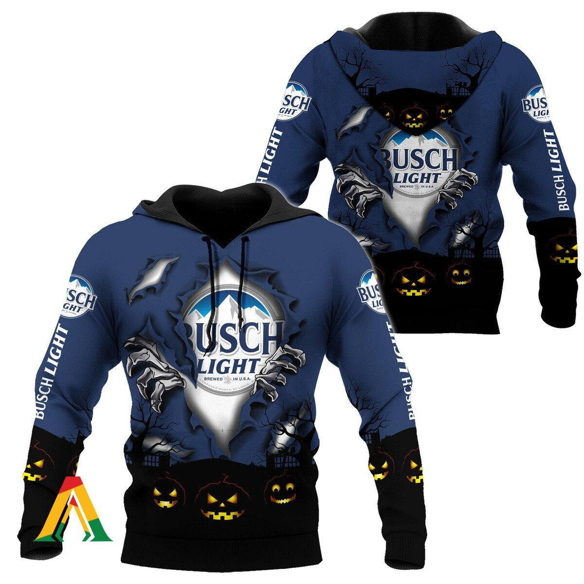 Scary Night Halloween Busch Light Hoodie & Zip Hoodie