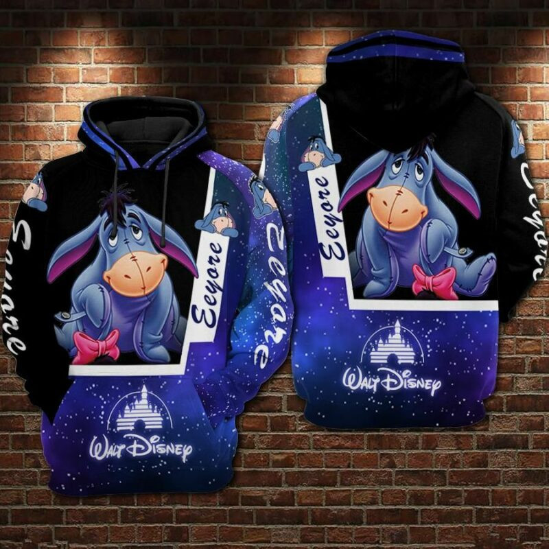 Eeyore Cartoon Winnie The Pooh Walt Over Print 3d Hoodie Zip Hoodie